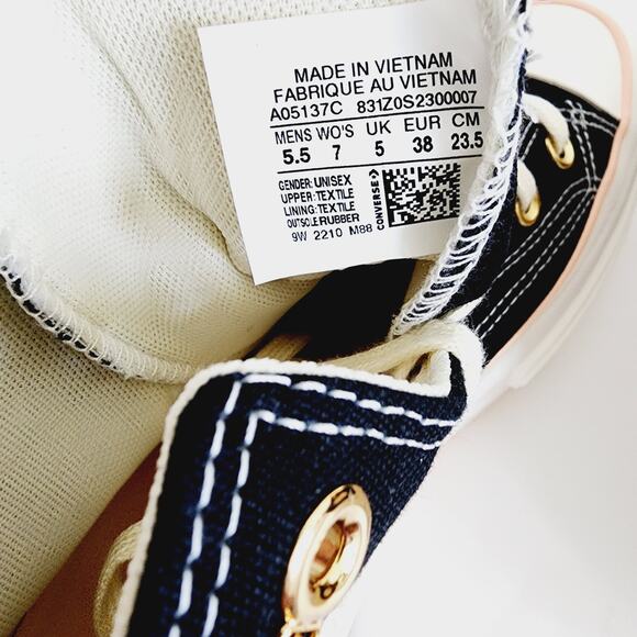 Converse Black and Gold Heart Chain Sneakers - Picture 8 of 11